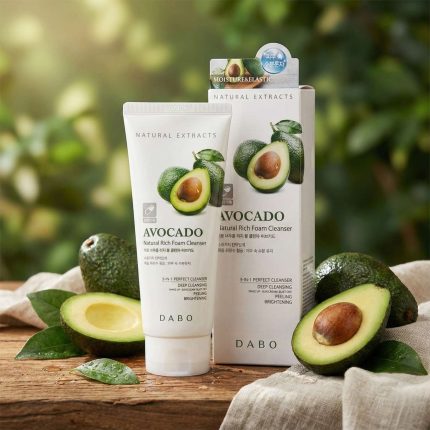 Dabo Natural Rich Foam Cleanser Avocado (Moisture & Elastic) – 180ml